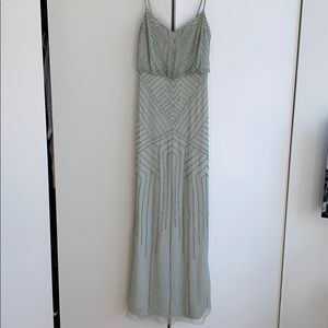 Adrianna Papell green beaded dress